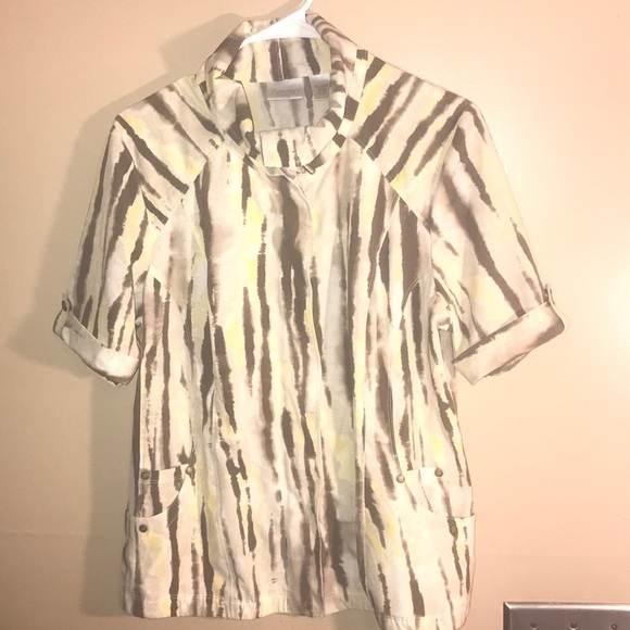 Zenergy Chico’s Animal Print Short Sleeve Jacket - Picture 1 of 8